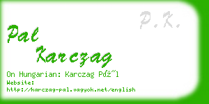 pal karczag business card